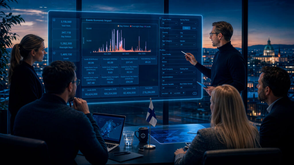 Salmi-Analytics-web Salmi Platform matkailun tiedolla johtamisen havainnekuva
